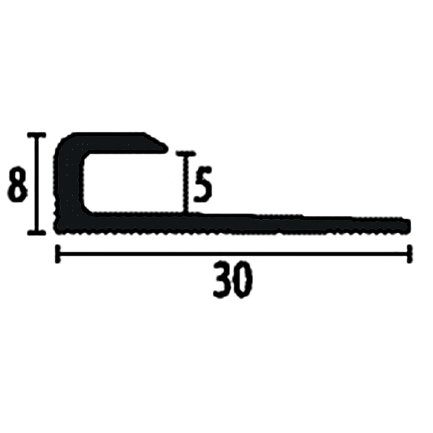 Profil D'arrêt | 30 X 5 X 2600 Mm | Profilé En Alu | Profilé De Finition | Lisse | Non Percé 1 Profil D'arrêt | 30 X 5 X 2600 Mm | Profilé En Alu | Profilé De Finition | Lisse | Non Percé