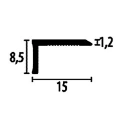 PROVISTON | Nez De Marche | 15 X 8.5 X 2700 Mm | Alu Anodisé | Profilé De Finition | Autoadhésif