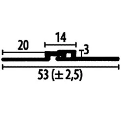 PROVISTON | Profilé De Dilatation | 53 X 3 X 2700 Mm | Alu Anodisé | Dilatation:2.5 Mm