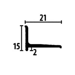 Profilé De Finition | 21 X 15 X 2700 Mm | Aluminium | Profilé Métallique | Strié | Autoadhésif