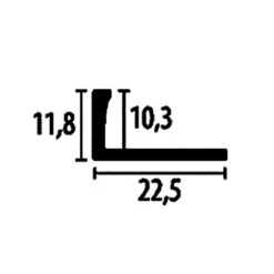 Profilé De Finition | Largeur:22.5 Mm | H:10.3 Mm | Longueur:2500 Mm | Alu | Très Bonne Qualité