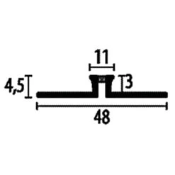 Profilé De Dilatation | Largeur:48 Mm | Longueur:2500 Mm | Aluminium | Joint En Silicone | Découper