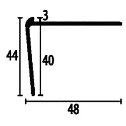 PROVISTON | Nez De Marche | 48 X 3 X 2500 Mm | Alu Anodisé | Facile à Plier | Découpe Ouverte