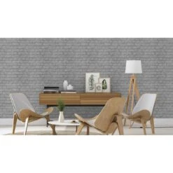 Rasch Kids & Teens III | 226751 | Imitation Pierre & Béton | 0.53 M X 10.05 M | Argent Métallisé -Maison Décorer Magasin 226751 room 3