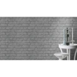 Rasch Kids & Teens III | 226751 | Imitation Pierre & Béton | 0.53 M X 10.05 M | Argent Métallisé -Maison Décorer Magasin 226751 room 4