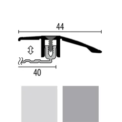Küberit 286 SK PPS-Champion 4.0 | Profilé De Rattrapage Strié | Large:44 Mm | Épaisseur: 6.5-16 Mm