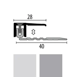 Küberit 287 N/SK PPS-Champion 4.0 | Profilé De Finition | Dénivelé Parquet | Epaisseur:6.5-16 Mm