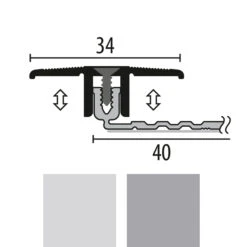 Küberit 288 SK PPS-Champion 4.0 | Barre De Seuil | Large:34 Mm | Rattrapage | Épaisseur:6.5-16 Mm