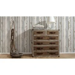 A.S. Creation Authentic Walls 2 | 302581 | Papier Peint Bois Intissé | 0.53 M X 10.05 M | Gris -Maison Décorer Magasin 302581 3