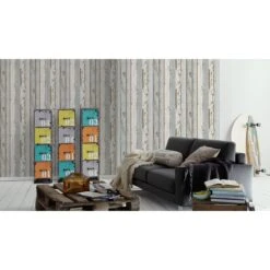 A.S. Creation Authentic Walls 2 | 302581 | Papier Peint Bois Intissé | 0.53 M X 10.05 M | Gris -Maison Décorer Magasin 302581 4