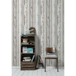 A.S. Creation Authentic Walls 2 | 302581 | Papier Peint Bois Intissé | 0.53 M X 10.05 M | Gris -Maison Décorer Magasin 302581 5