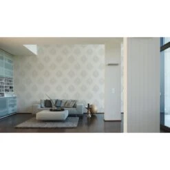 A.S. Creation Bling Bling | 313911 | Papier Peint Intissé Baroque | 0.53 M X 10.05 M | Blanc