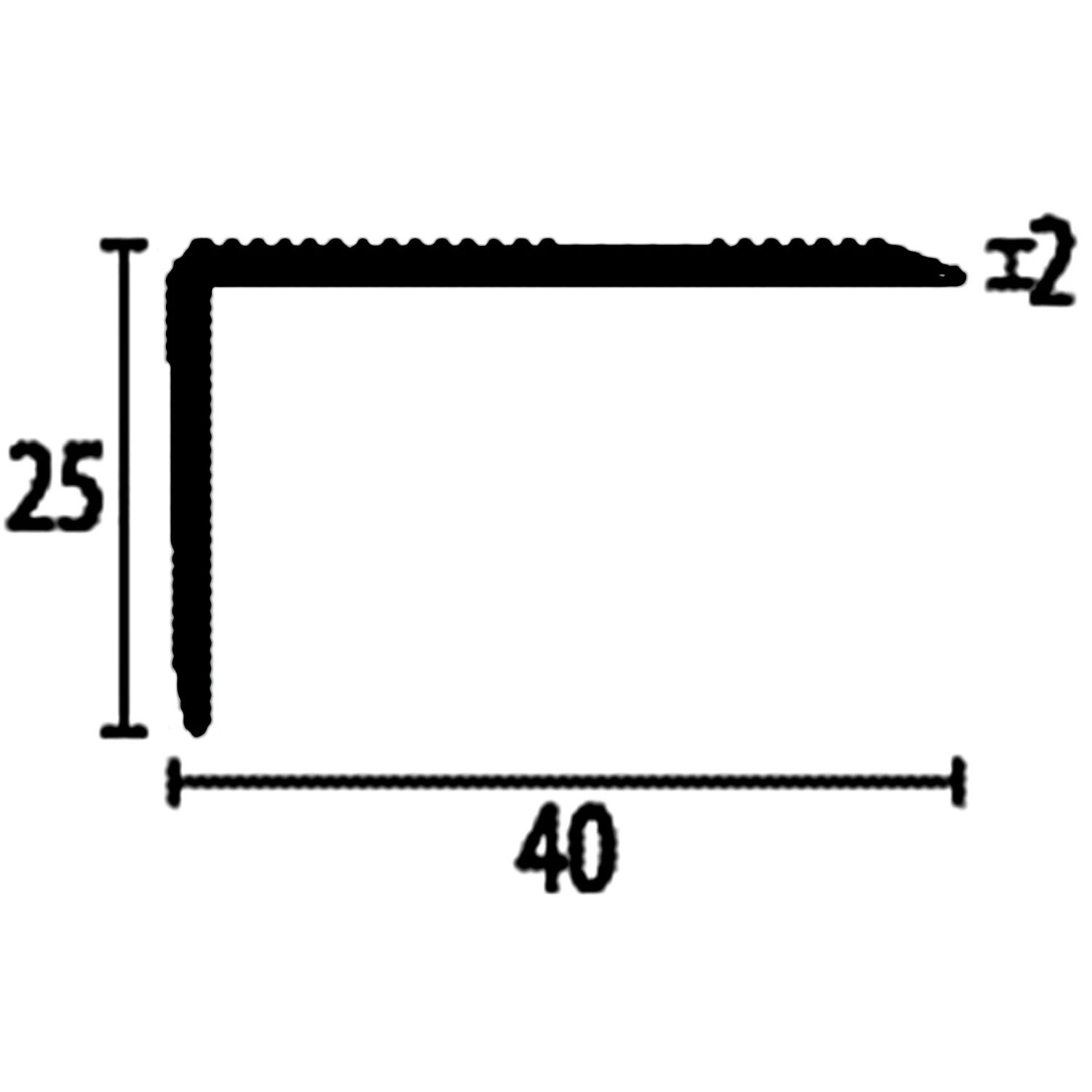 PROVISTON | Nez De Marche | Largeur:40 Mm | Hauteur:0 - 22 Mm | Aluminium | Strié | Percé 1 PROVISTON | Nez De Marche | Largeur:40 Mm | Hauteur:0 - 22 Mm | Aluminium | Strié | Percé