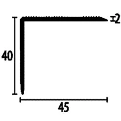 PROVISTON | Nez De Marche | Largeur:45 Mm | Hauteur:0 - 37 Mm | Aluminium | Strié | Percé