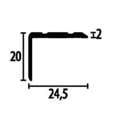 Nez De Marche | Largeur:24.5 Mm | Hauteur:0 - 17 Mm | Aluminium | Strié | Facile à Plier | A Visser