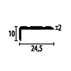 Nez De Marche | Largeur:24.5 Mm | H:0 - 7 Mm | Aluminium | Strié | Facile à Plier | A Visser