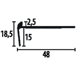 PROVISTON | Nez De Marche | Largeur:48 Mm | H:2.5 Mm | Aluminium | A Visser | Très Bonne Qualité