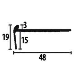 PROVISTON | Nez De Marche | Largeur:48 Mm | H:3 Mm | Aluminium | A Visser | Profilé De Finition