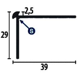 PROVISTON | Nez De Marche | Largeur:39 Mm | Hauteur:2.5 Mm | Cornière Escalier | Lisse | A Visser