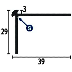 PROVISTON | Nez De Marche | Largeur:39 Mm | Hauteur:3 Mm | Aluminium | Cornière Escalier | A Visser
