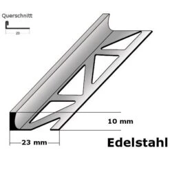 Équerre De Finition Carrelage | Hauteur 2 - 30 Mm | Largeur 23 Mm | Inox