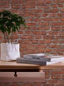 A.S. Creation Elements | 361392 | Papier Peint Intissé Pierre Brique | 0.53 M X 10.05 M | Rouge -Maison Décorer Magasin 361392 5