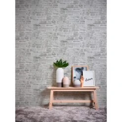 A.S. Creation Il Decoro | 364592 | Papier Peint Imitation Brique Pierre En Papier | Blanc -Maison Décorer Magasin 364592 4
