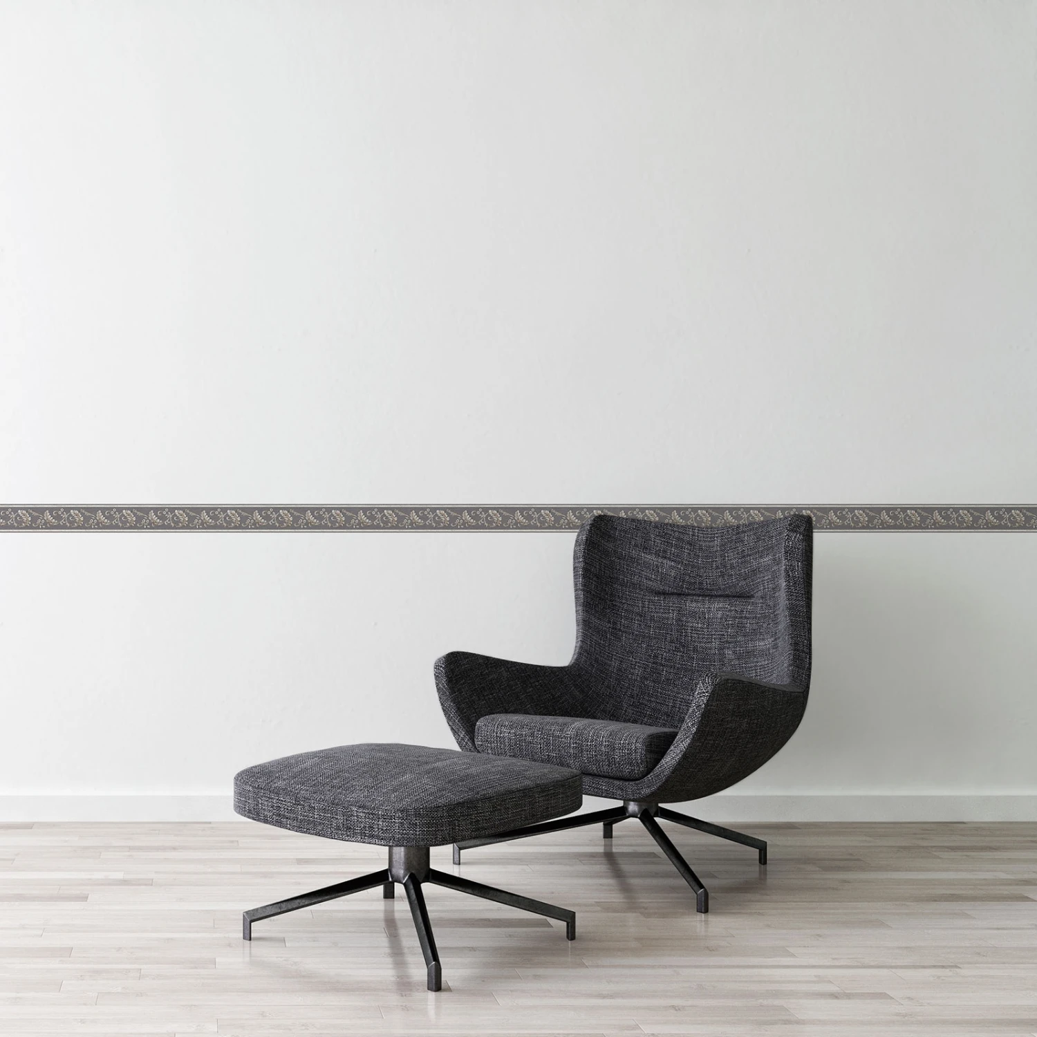 A.S. Creation Only Borders 10 | 369144 | Papier Peint Intissé Adhésif Baroque | 0.08 M X 5 M | Gris 2 A.S. Creation Only Borders 10 | 369144 | Papier Peint Intissé Adhésif Baroque | 0.08 M X 5 M | Gris – Image 2