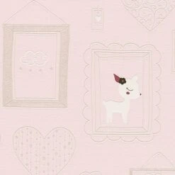 A.S. Creation Boys & Girls 6 | 369912 | Papier Peint Intissé Animaux | 0.53 M X 10.05 M | Rose