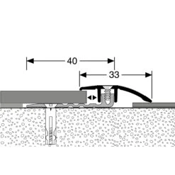 Küberit 376 PPS-Champion Star 4.0 | Barre De Seuil Pour Vinyle | Largeur:33 Mm | Épaisseur:4-9.5 Mm