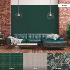 A.S. Creation Metropolitan Stories 2 | 379533 | Papier Peint Intissé Uni | 0.53 M X 10.05 M | Vert -Maison Décorer Magasin 379533 10