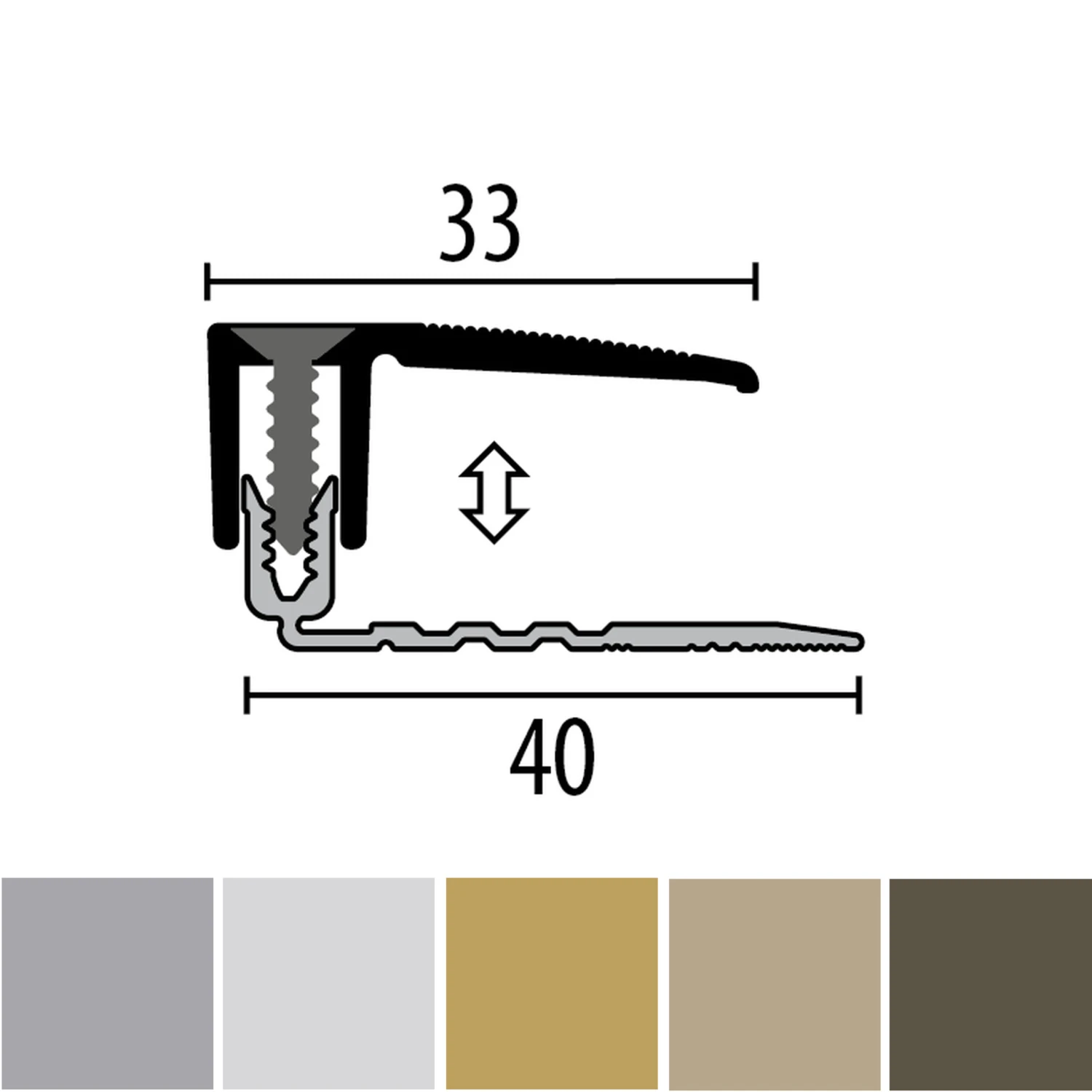 Küberit 387 XXL PPS-Champion 4.0 | Profilé De Rattrapage | Largeur:33 Mm | Épaisseur Sol:7-18 Mm 1 Küberit 387 XXL PPS-Champion 4.0 | Profilé De Rattrapage | Largeur:33 Mm | Épaisseur Sol:7-18 Mm