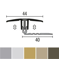 Küberit 388 XXL PPS-Champion 4.0 | Barre De Seuil Parquet| Largeur:44 Mm | Épaisseur:7-18 Mm