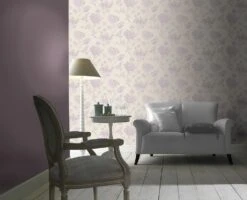 Rasch Florentine | 448535 | Papier Peint Intissé Uni | 0.53 M X 10.05 M | Violet -Maison Décorer Magasin 448535rb