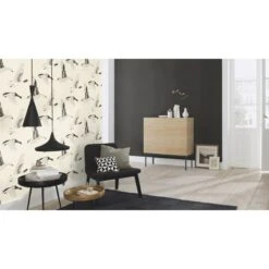 Rasch Club Botanique + Claas II | 531398 | Papier Peint Intissé Uni | 0.53 M X 10.05 M | Noir