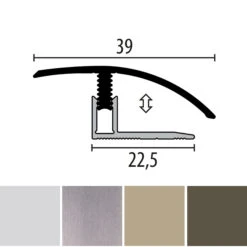 Küberit 556 Mono-Clip | Barre De Seuil | Largeur:39 Mm | Dénivelé Stratifié | Épaisseur:7-12 Mm