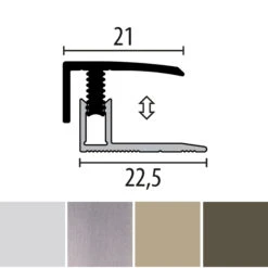 Küberit 557 Mono-Clip | Profilé De Rattrapage Stratifié | Largeur:21 Mm | Épaisseur:7-12 Mm