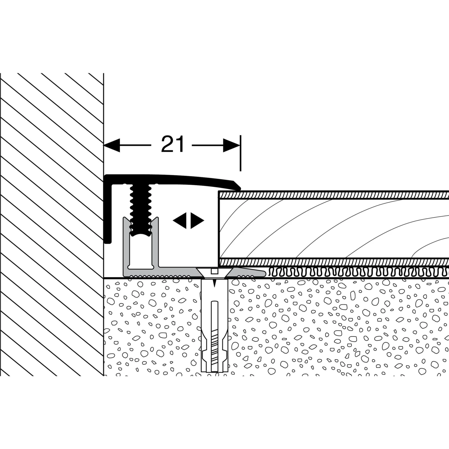 Küberit 557 Mono-Clip | Profilé De Rattrapage Stratifié | Largeur:21 Mm | Épaisseur:7-12 Mm 2 Küberit 557 Mono-Clip | Profilé De Rattrapage Stratifié | Largeur:21 Mm | Épaisseur:7-12 Mm – Image 2