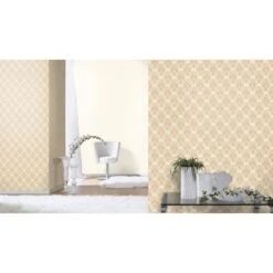 Rasch Denzo II | 607727 | Papier Peint Intissé Uni | 0.53 M X 10.05 M | écru -Maison Décorer Magasin 607727 room 7