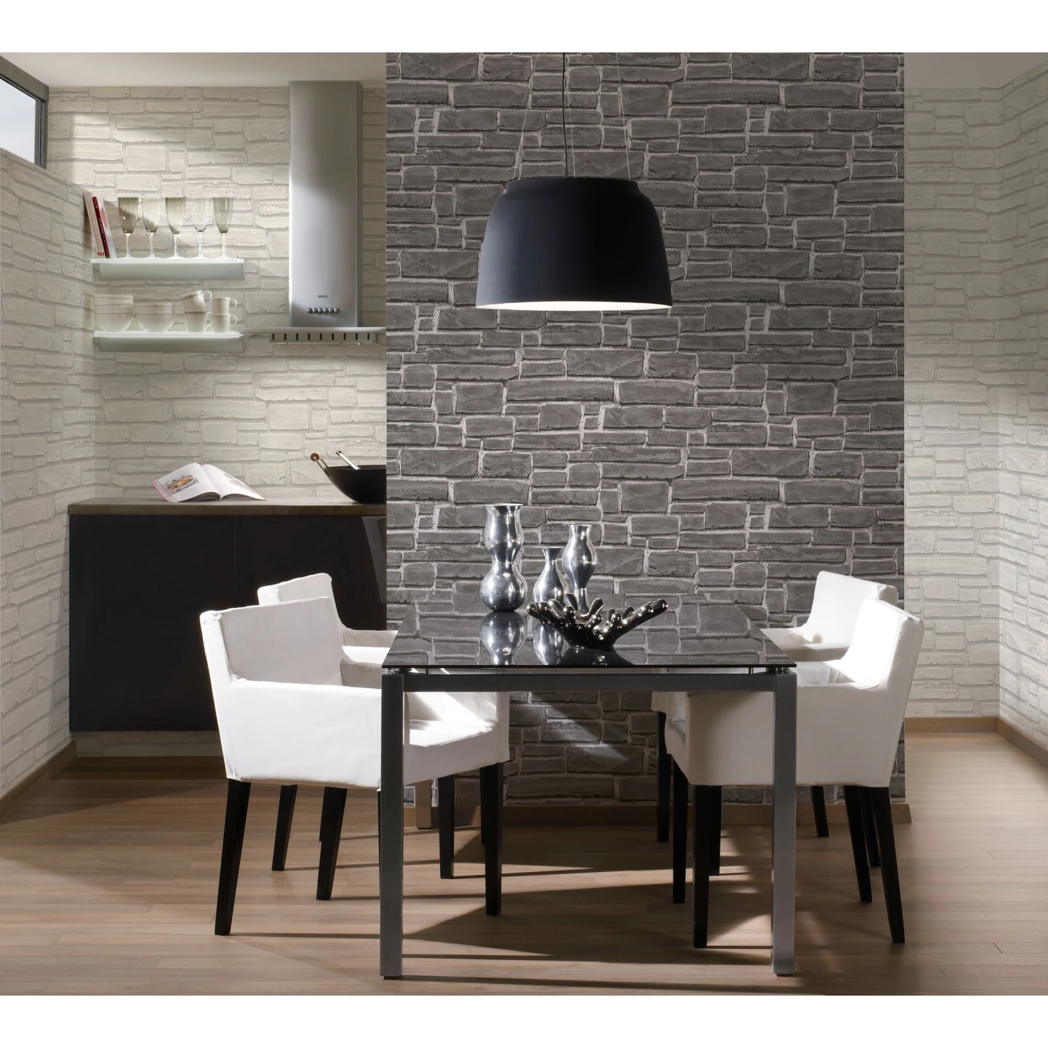 A.S. Creation Elements | 662316 | Papier Peint Intissé Pierre Brique | 0.53 M X 10.05 M | Blanc 4 A.S. Creation Elements | 662316 | Papier Peint Intissé Pierre Brique | 0.53 M X 10.05 M | Blanc – Image 4