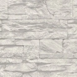 A.S. Creation Elements | 707116 | Papier Peint Intissé Pierre Brique | 0.53 M X 10.05 M | Gris