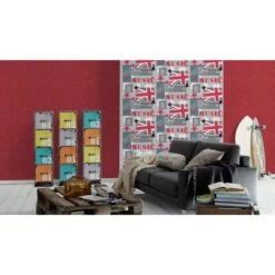 A.S. Creation Il Decoro | 758453 | Papier Peint Papier Uni | 0.53 M X 10.05 M | Rouge -Maison Décorer Magasin 758453 3