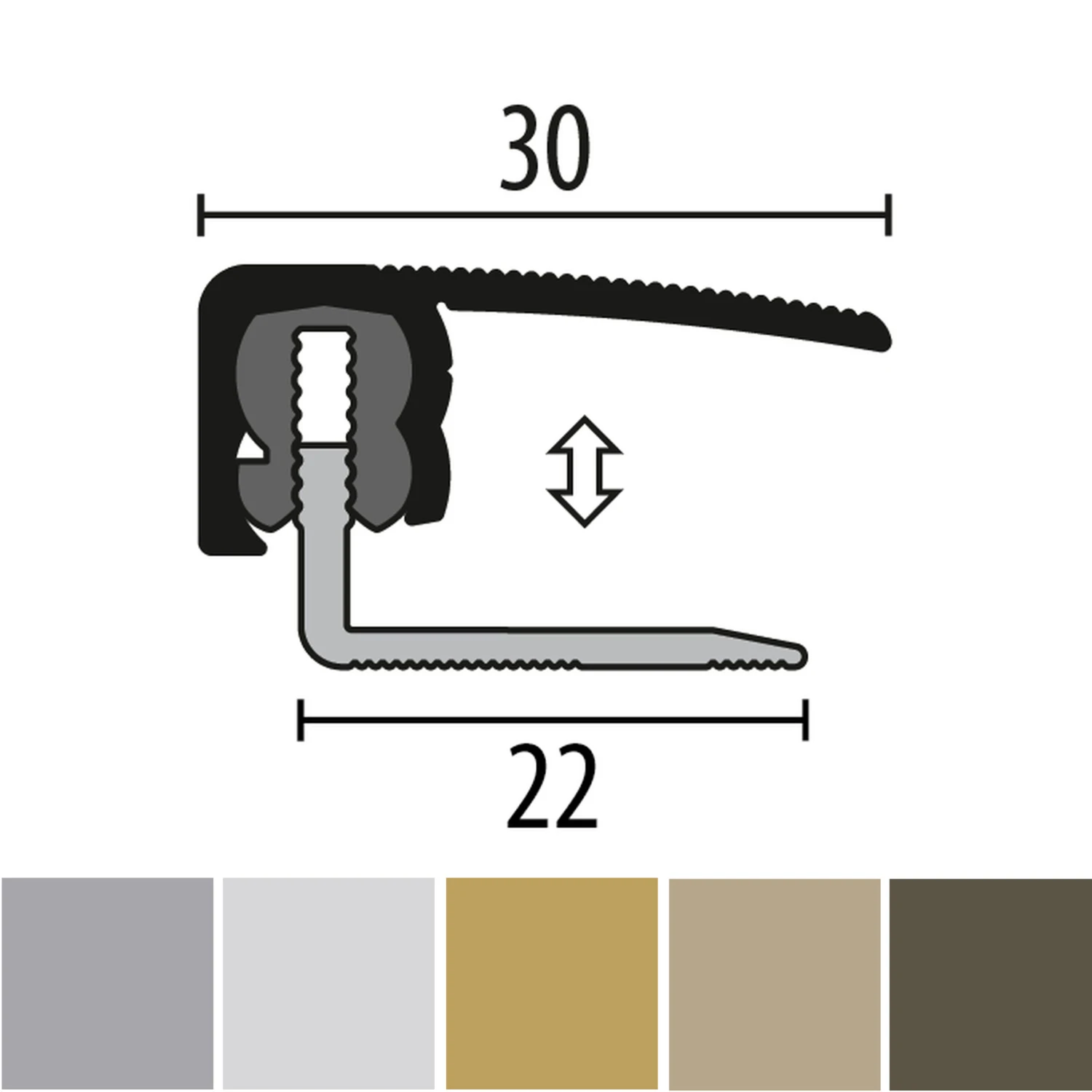 Küberit 787 FCS-718 | Profilé De Finition | Largeur:30 Mm | Dénivelé Parquet | Épaisseur:7-18 Mm 1 Küberit 787 FCS-718 | Profilé De Finition | Largeur:30 Mm | Dénivelé Parquet | Épaisseur:7-18 Mm