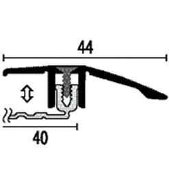 PROVISTON | Barre De Seuil | Largeur:44 Mm | Hauteur:6.5 - 16 Mm | Alu Anodisé | Noir | A Visser