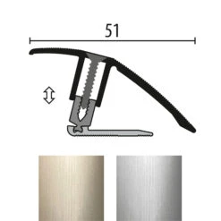 Küberit 886 PPS-Champion Flex 4.0 | Profilé De Rattrapage Flexible Parquet | Épaisseur Sol:7-23 Mm