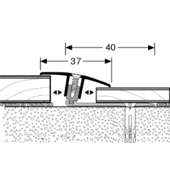 Küberit 888 PPS-Champion Flex 4.0 | Profilé De Rattrapage Flexible Parquet| Épaisseur Sol:7-17 Mm