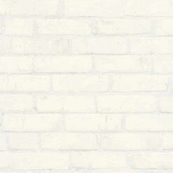 A.S. Creation Elements | 907851 | Papier Peint Intissé Pierre Brique | 0.53 M X 10.05 M | Blanc