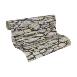 A.S. Creation Il Decoro | 958202 | Papier Peint Imitation Brique Pierre En Papier | écru