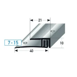 Profilé De Finition Sol Stratifié | Hauteur 7 - 15 Mm | Largeur 21 Mm | Alu Anodisé