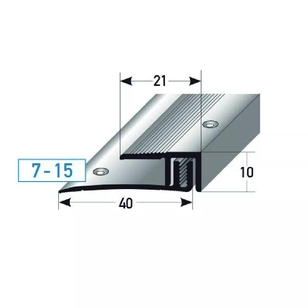 Profilé De Finition Sol Stratifié | Hauteur 7 - 15 Mm | Largeur 21 Mm | Alu Anodisé 1 Profilé De Finition Sol Stratifié | Hauteur 7 - 15 Mm | Largeur 21 Mm | Alu Anodisé